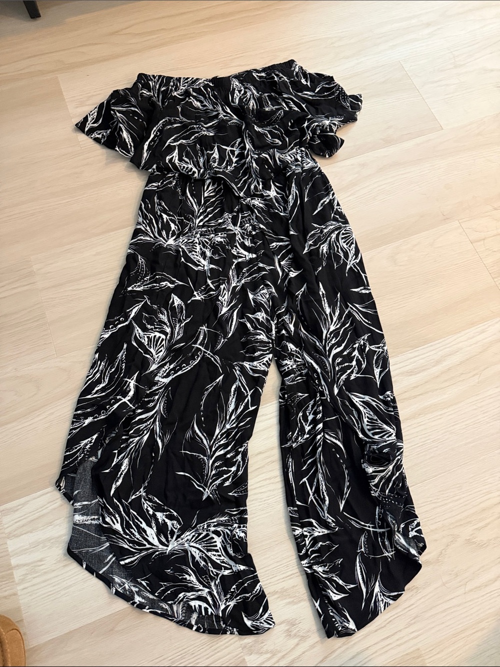 Kori Black and White Off-Shoulder Jumpsuit